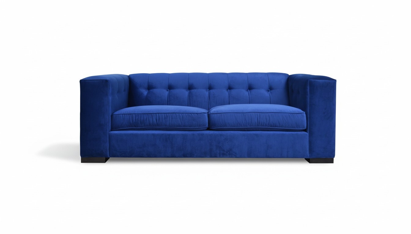 Design Blau Sofa 3 Sitzer Wohnzimmer Stoff Couch Couchen Polster