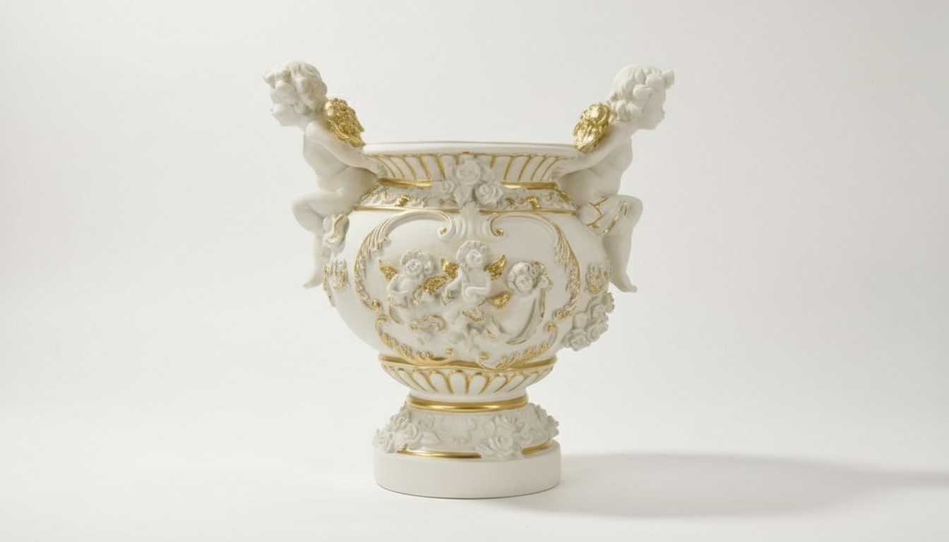 Design Blumen Topf Dekoration XXL Vase Dekorative Vasen Handarbeit Kelch