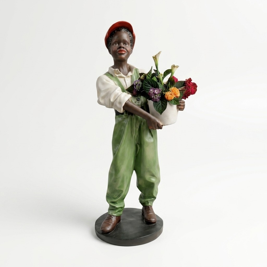 Design Blumenhändler Figur Statue Skulptur Figuren Skulpturen Dekoration