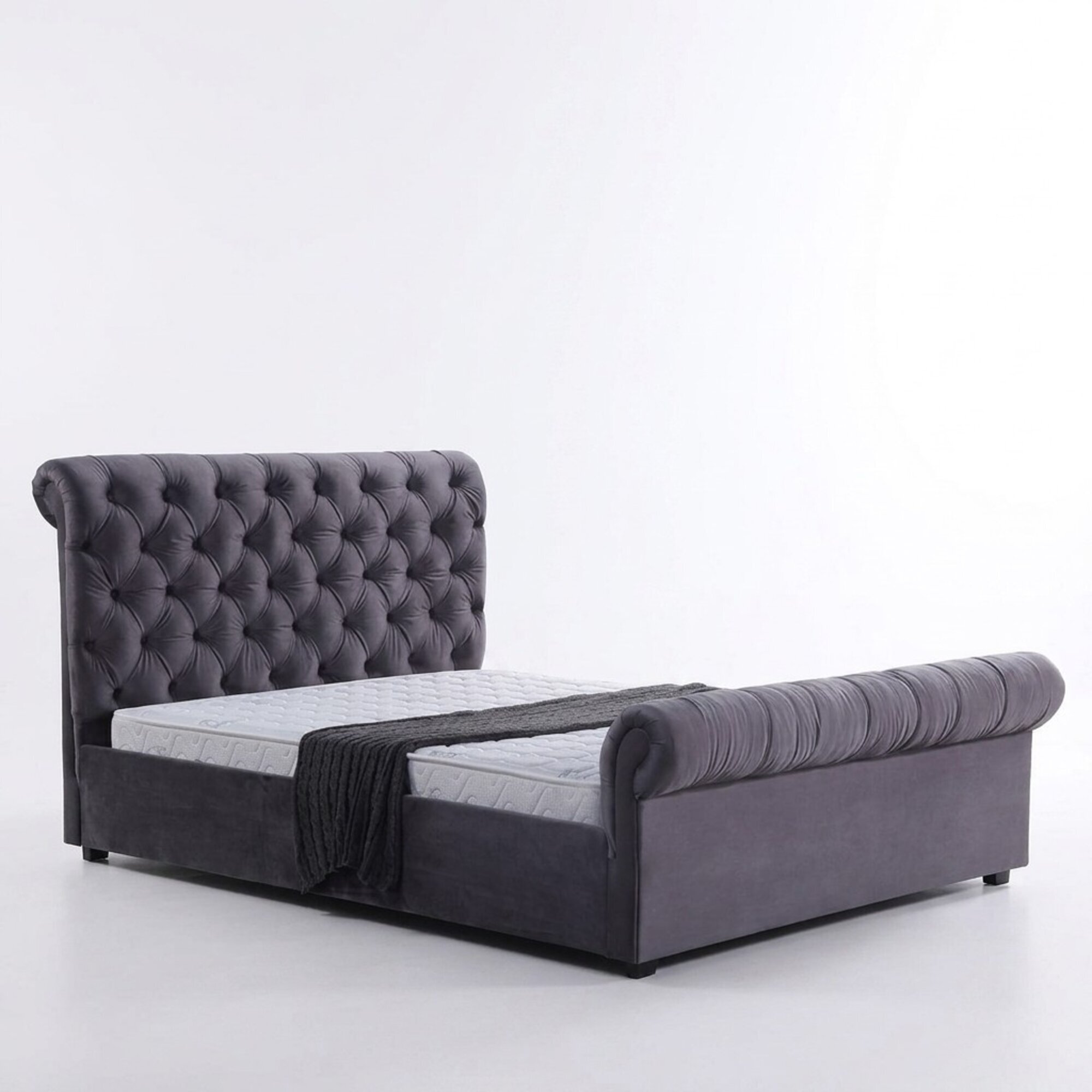 Design Chesterfield Bett Textil Leder Hotel Betten Schlafzimmer Neu Samt