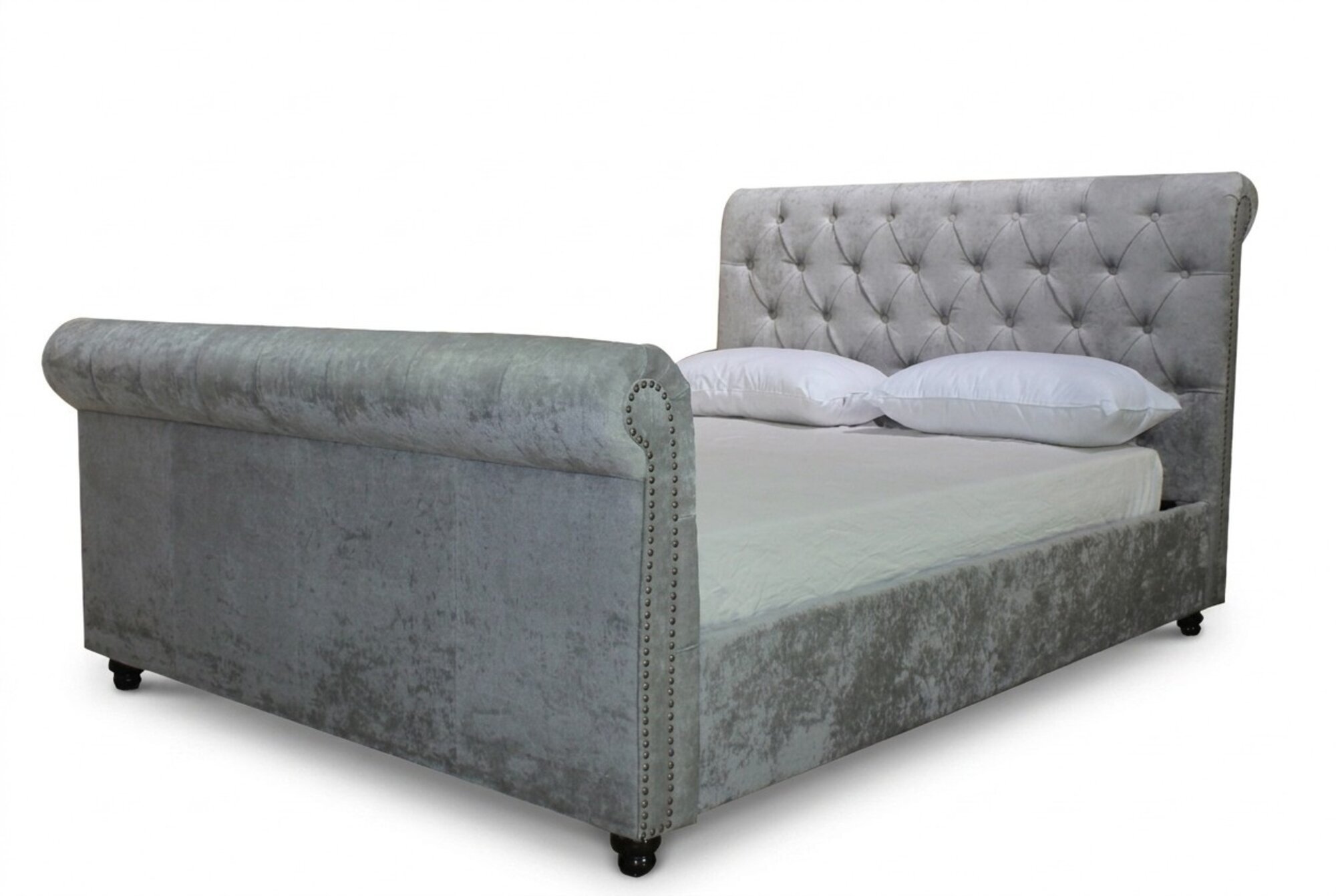 Design Chesterfield Bett Textil Samt Polster Leder Hotel Betten Schlafzimmer