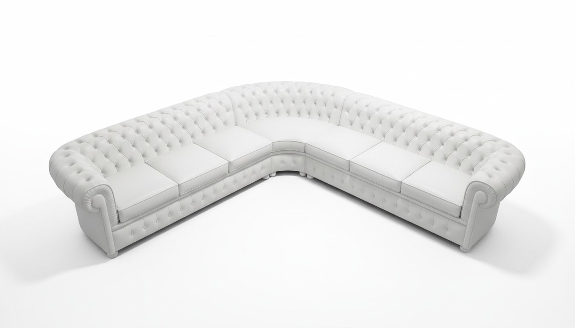 Design Chesterfield Ecksofa Leder 3-E-3 Couch Ledersofa Polster