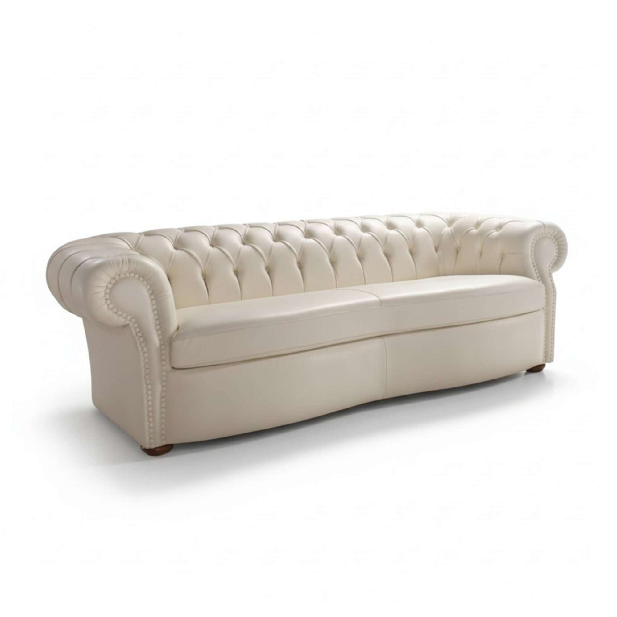 Design Chesterfield Sofa 3 Sitzer Weiß Couch Polster Sofas Wohnzimmer Leder Neu