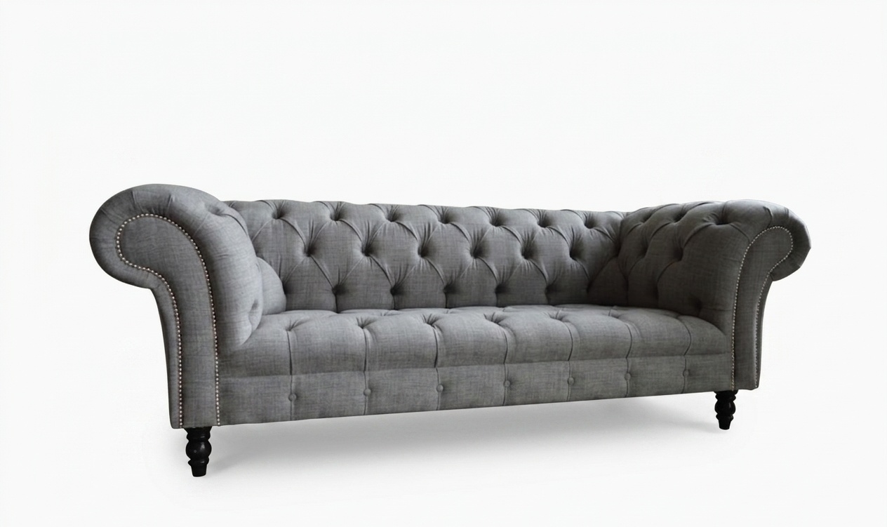 Design Chesterfield Sofa 3 Couch Sofa Set Stoff Polster Leder Dreisitzer Couchen