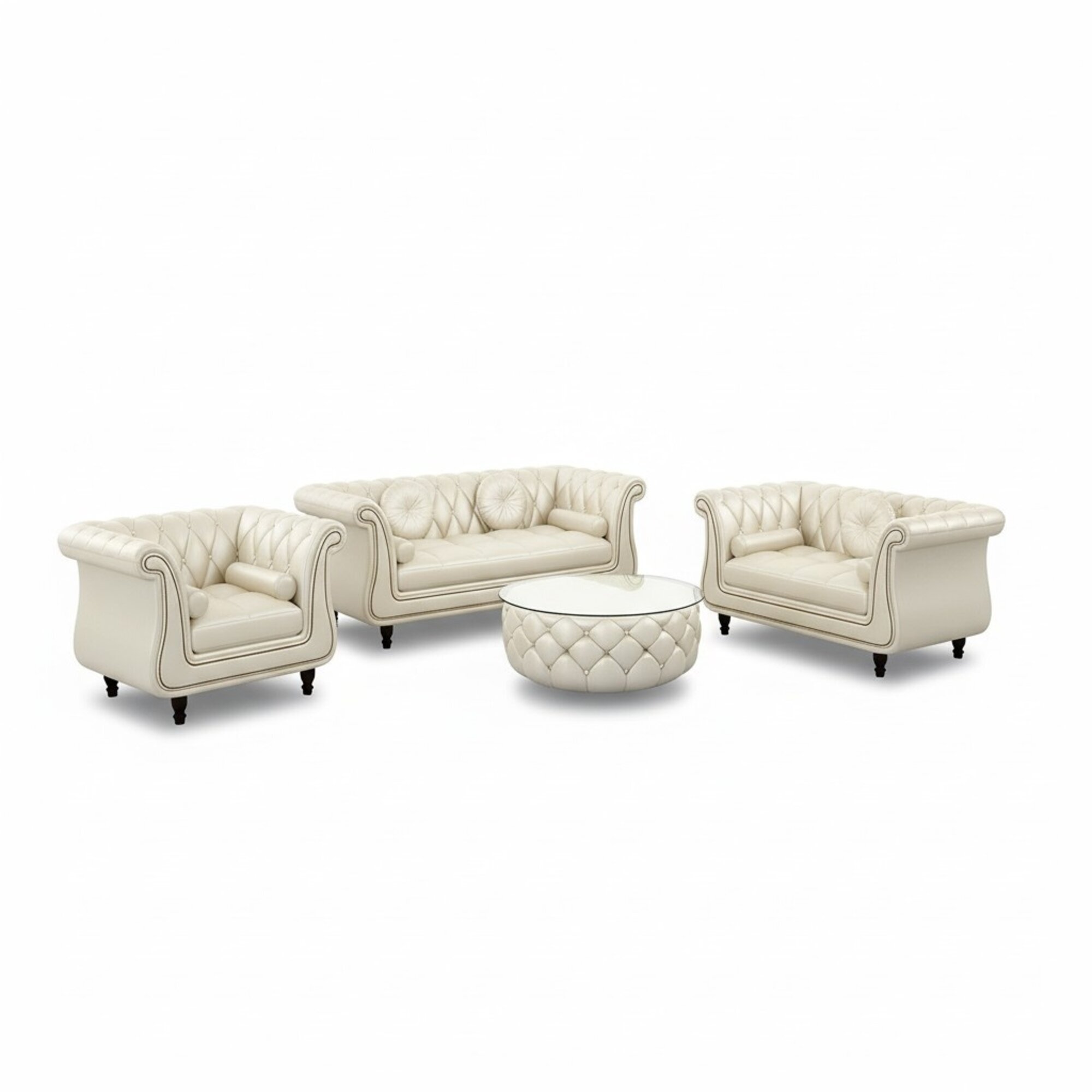 Design Chesterfield Sofagarnitur 3+2+1 Leder Sofa Couchen Sofas Couch