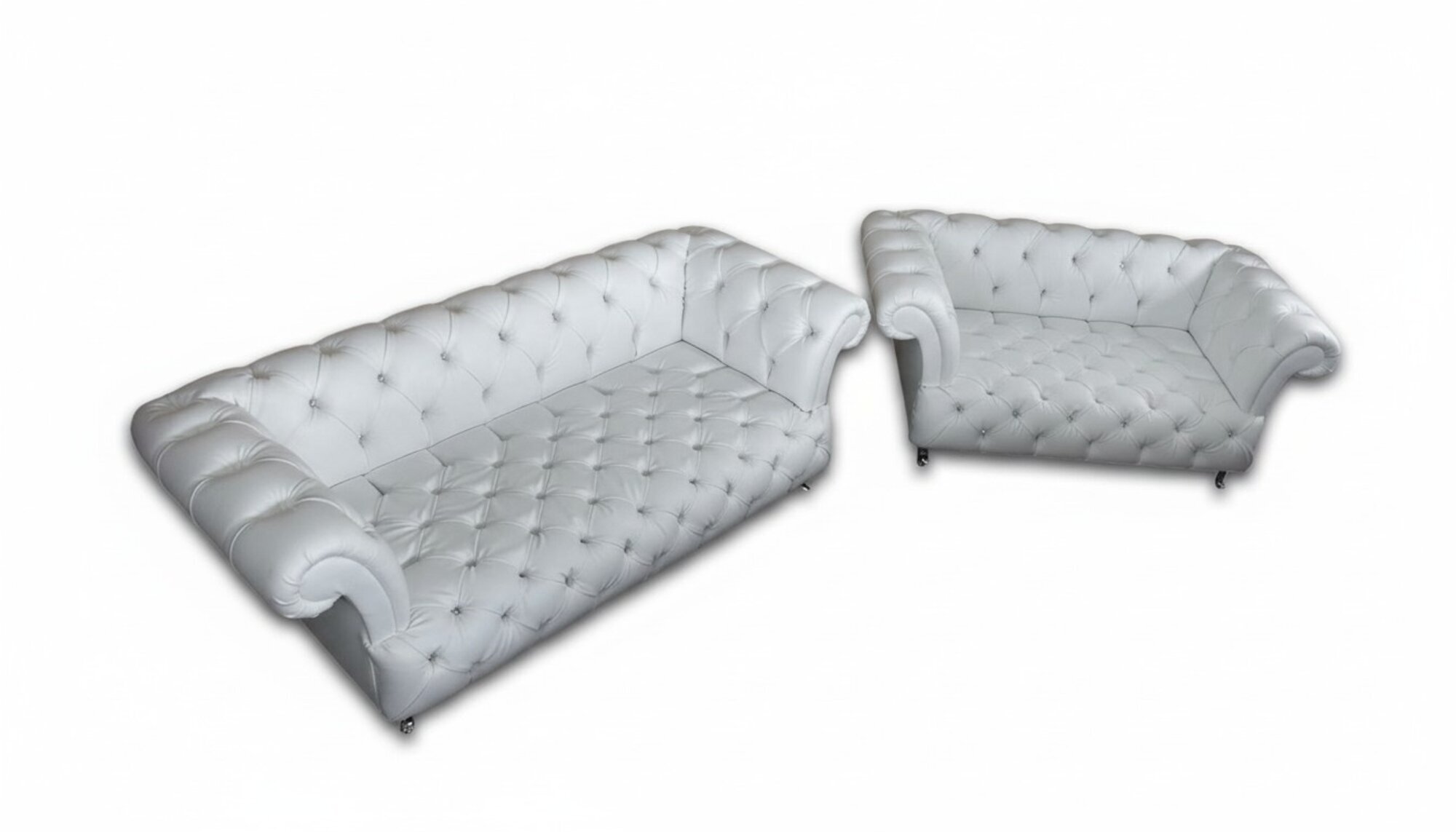 Design Chesterfield Sofagarnitur 3+1 Couch Leder Couch Polster Sofas