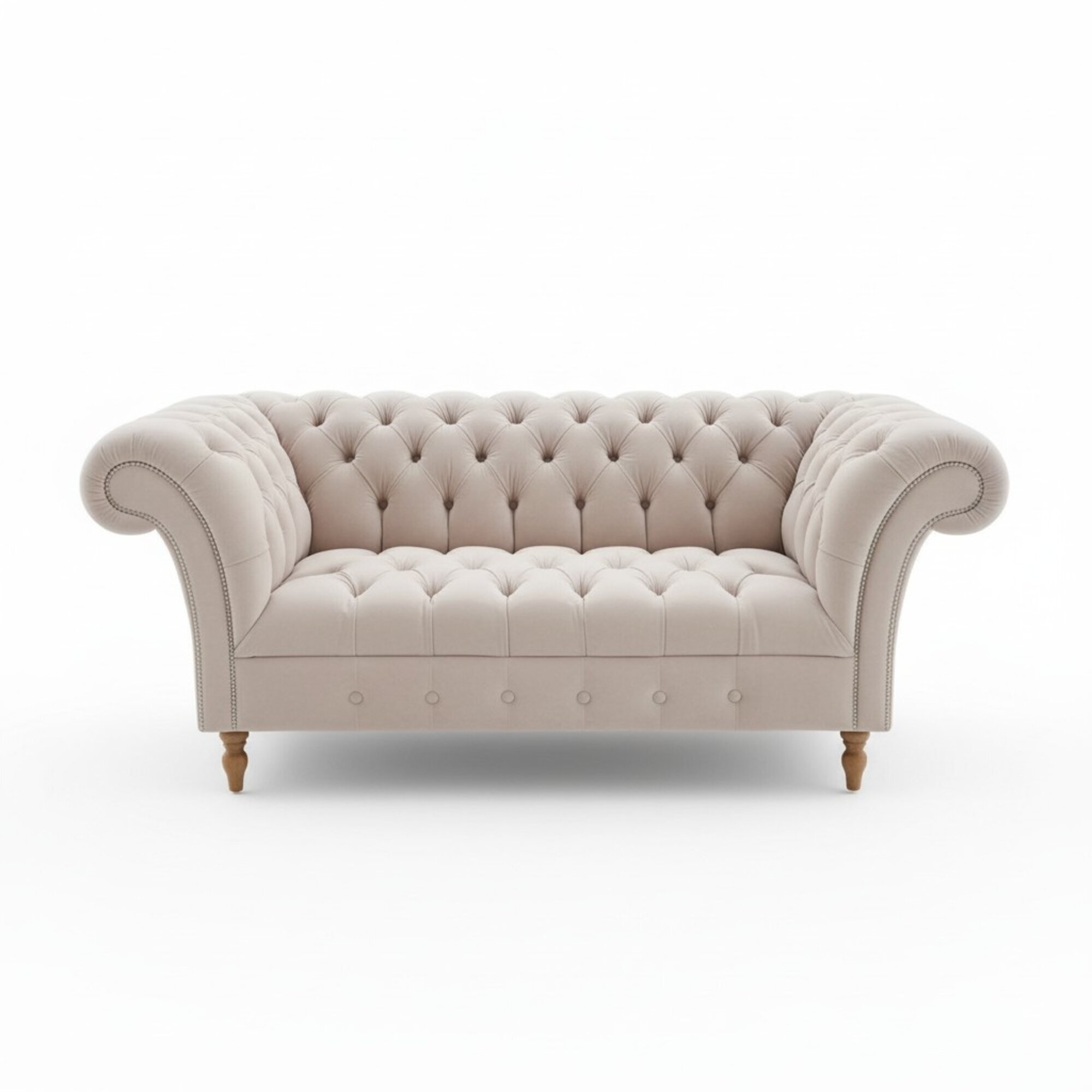Design Chesterfield Textil Stoff Sofa 2-Sitzer Stoff Couch Polster