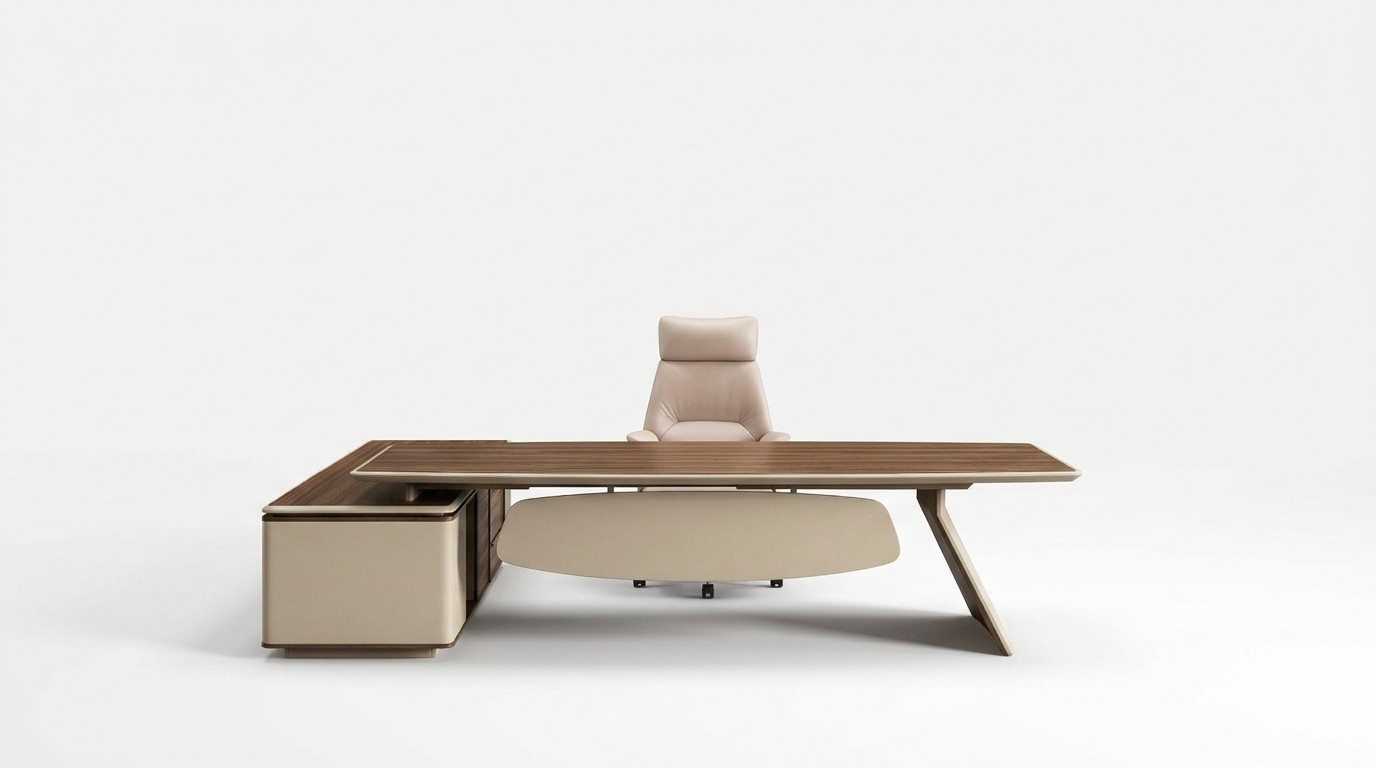 Design Eckschreibtisch Büro Einrichtung Chef Zimmer Möbel Tisch Büromöbel neu