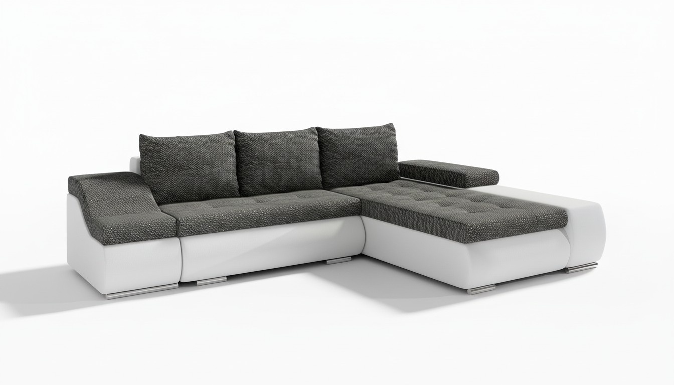 Design Ecksofa Schlafsofa Bettfunktion Couch Textil Leder Polster Sofas