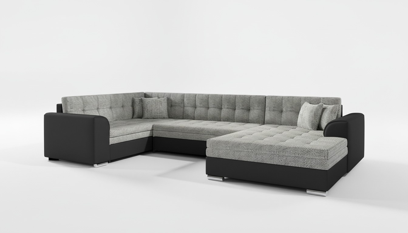 Design Ecksofa Schlafsofa Bettfunktion Couch Leder Textil Polster Sofas Neu