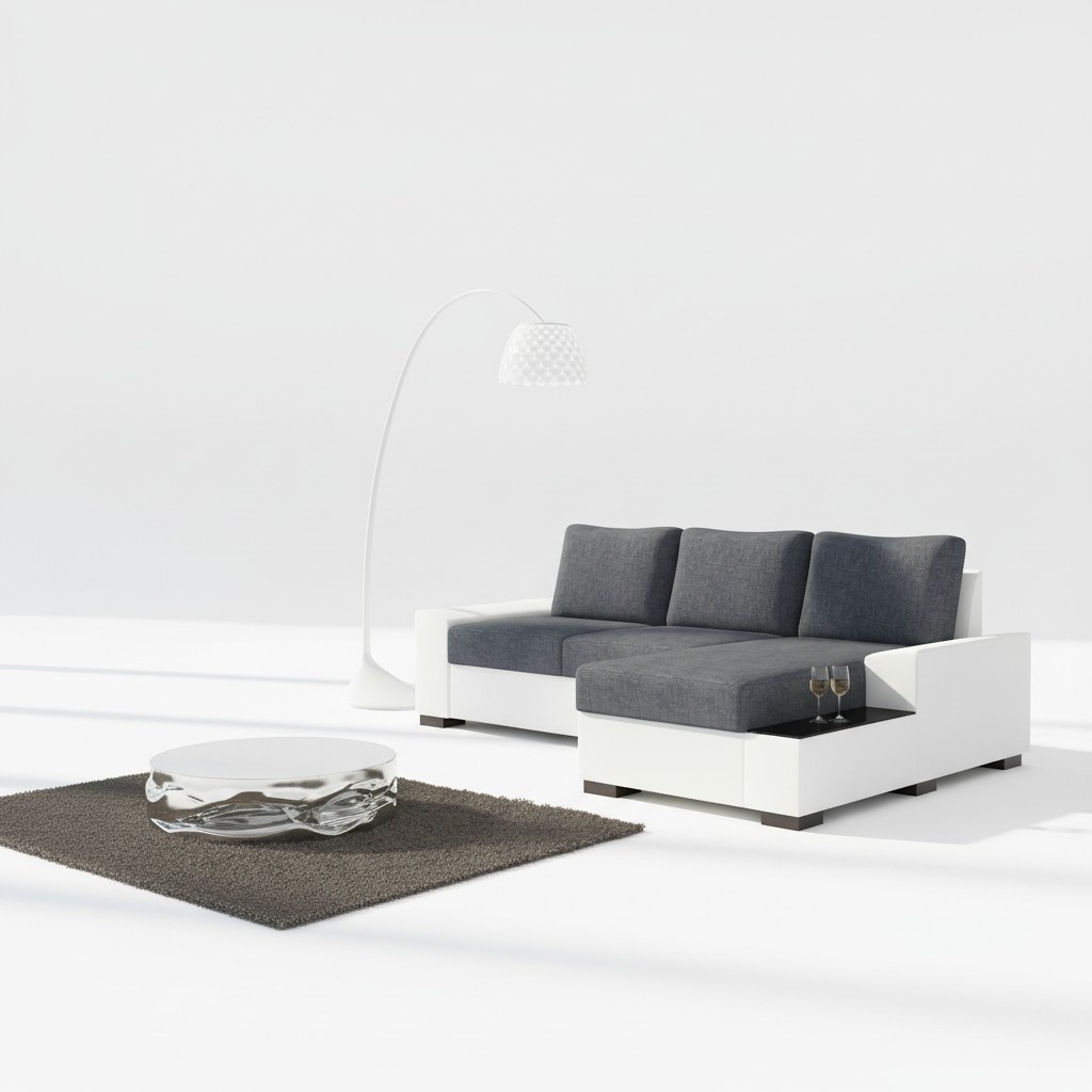 Design Ecksofa Schlafsofa Bettfunktion Sofa Couch Leder Polster Textil Sofas