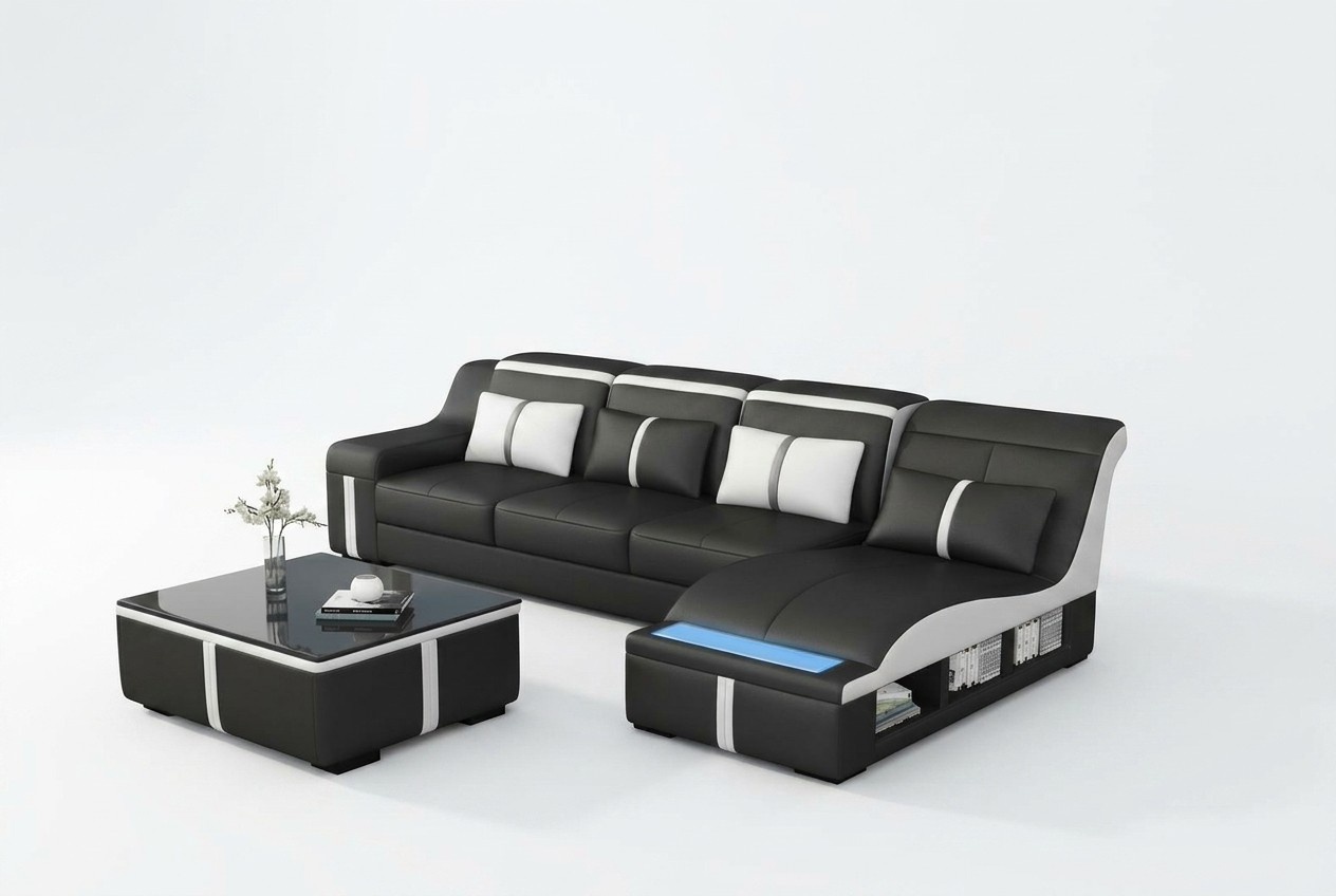 Design Ecksofa Sofa Polster Eckgarnitur Wohnlandschaft Leder Couchen