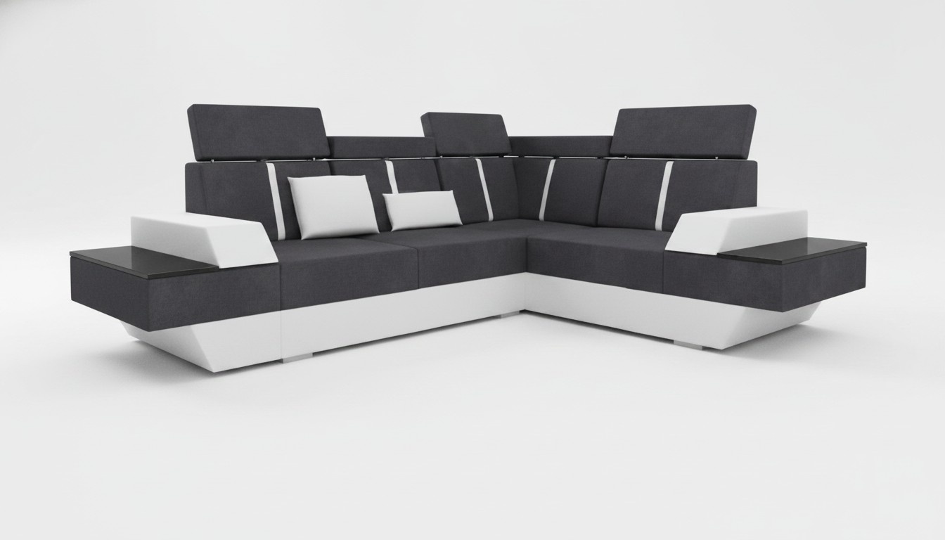 Design Ecksofa + USB Wohnlandschaft Sofa Ecksofa Stoff Leder Maßanfertigung Neu