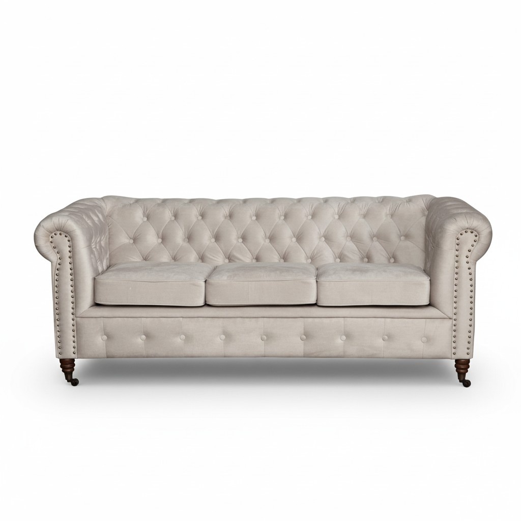 Design Klassiker Chesterfield Polster Sofa Couch Garnitur 3 Sitzer Ledersofa Neu