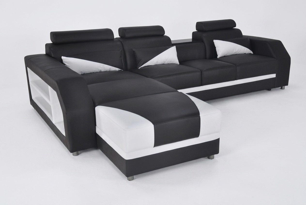 Design Leder Polster Sitz Zimmer Eck Wohn Sofa Couch Garnitur Designer