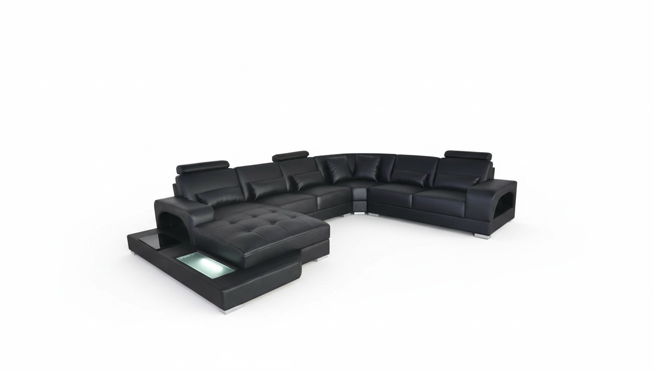 Design Leder Polster Sitz Ecke Zimmer Sofa Eck Sofas Landschaft Designer