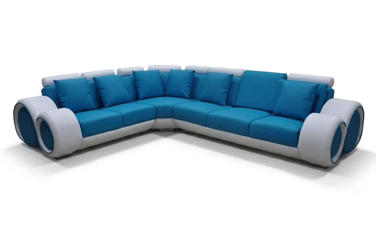 Design Leder Polster XXL Sitz Zimmer Eck Wohn Sofa Couch Designer