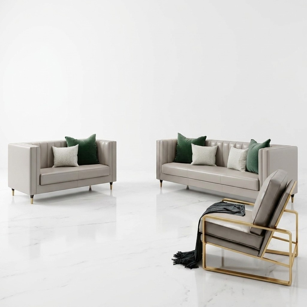 Design Leder Sofa Couch Polster Garnitur 3+2+1 Sofas Couchen Sitz