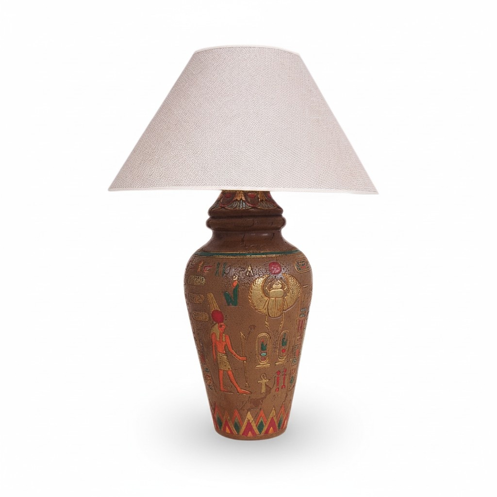 Design Leuchten Lampe Ägyptische Vase Lampenschirm Dekolampe