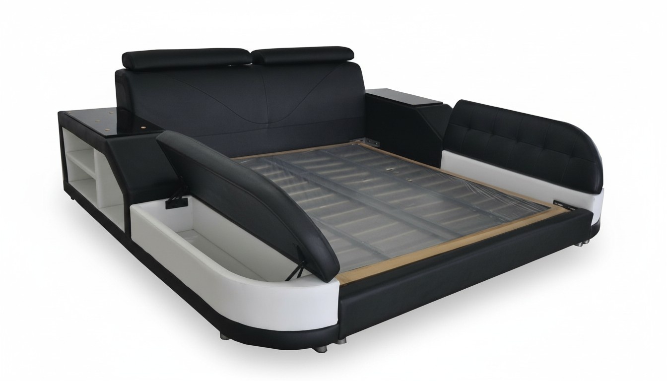 Design Luxus Bett Leder Polster Ehe Moderne Hotel Betten 140/160/180/200