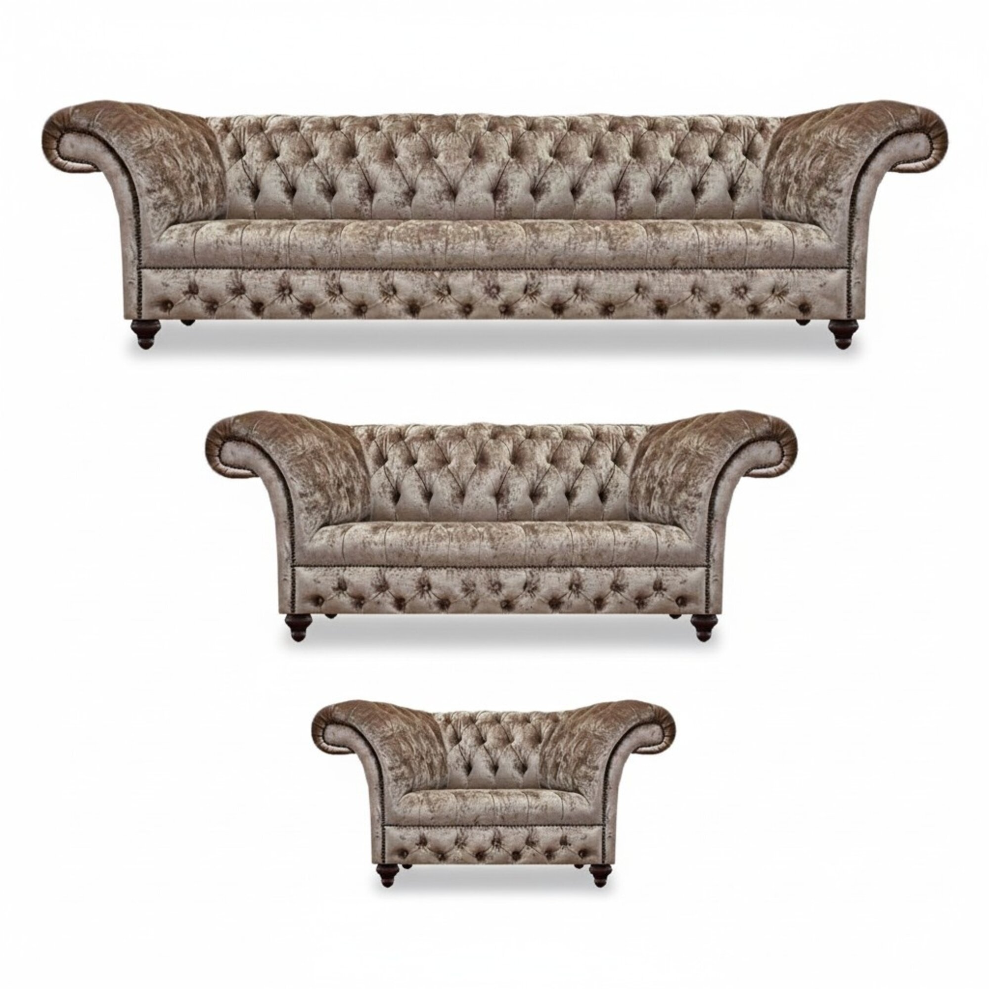 Design Modern Couchgarnitur Möbel Chesterfield Set 3tlg Sofas Neu Einrichtung