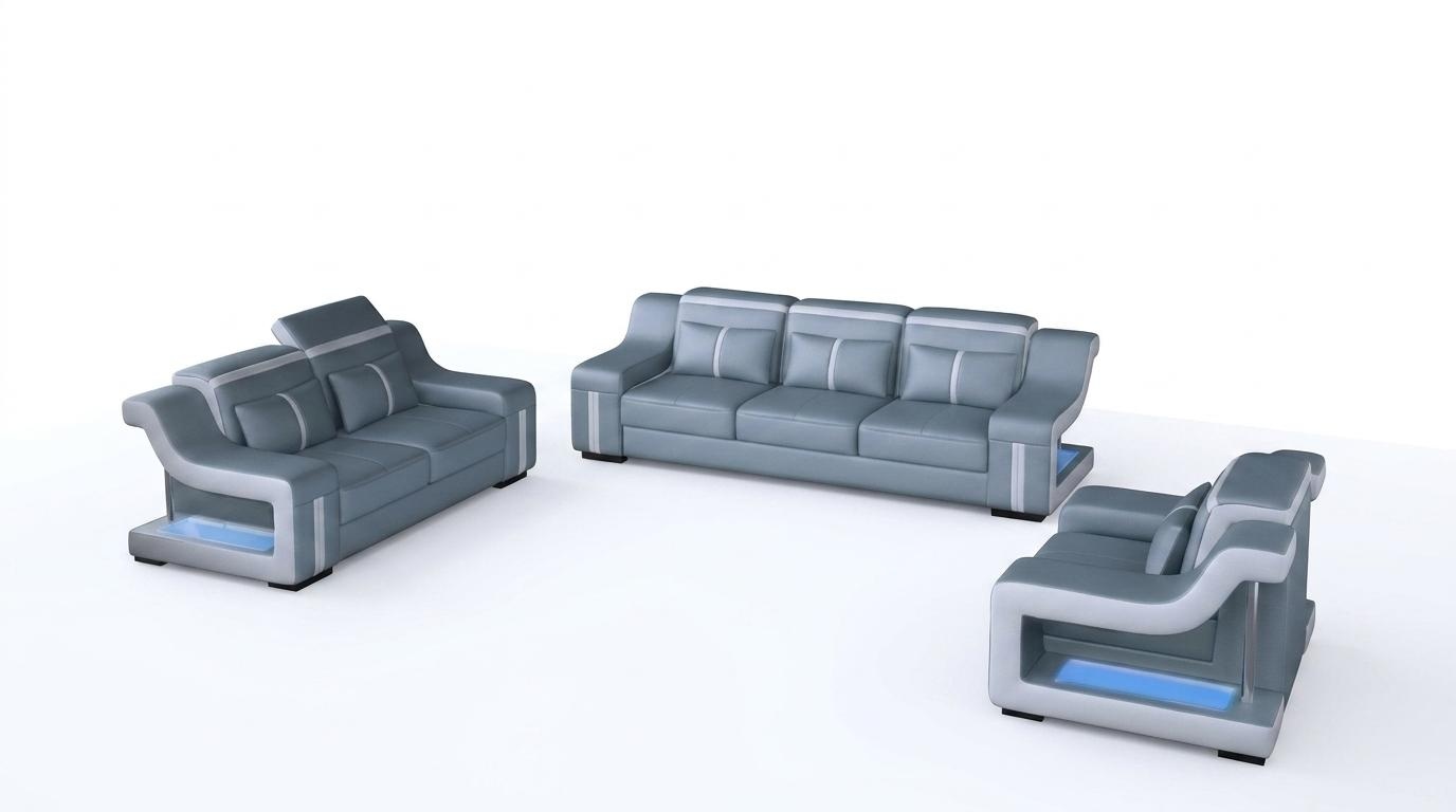 Design Modern Couchgarnitur Sofagarnitur Set Wohnzimmer Set 3+2+1 + Couchtisch