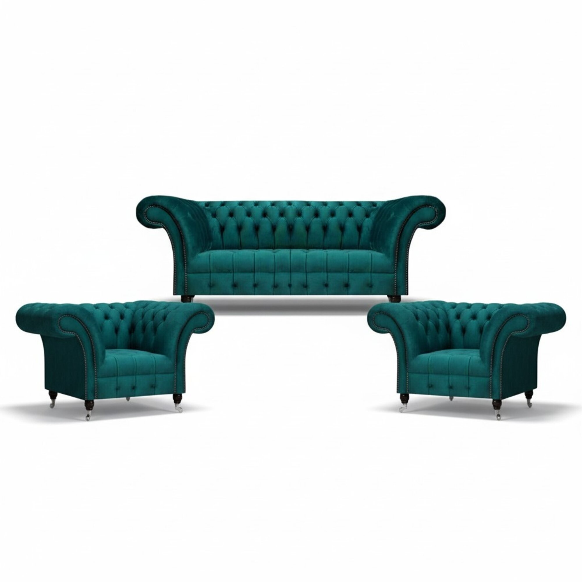 Design Modern Couchgarnitur Sofagarnitur Set Wohnzimmer 3tlg Chesterfield