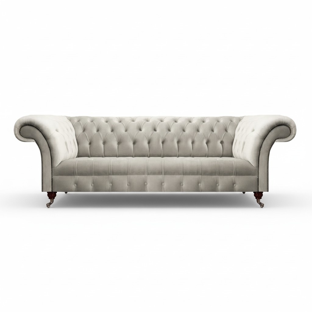 Design Modern Sofa Dreisitze Couch Textil Stoff Polstermöbel Chesterfield