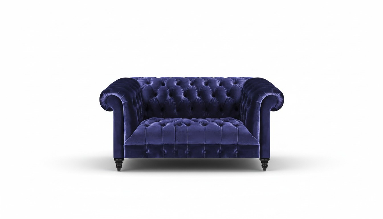 Design Modern Sofa Zweisitzer Couch Chesterfield Blau Wohnzimmer Einrichtung