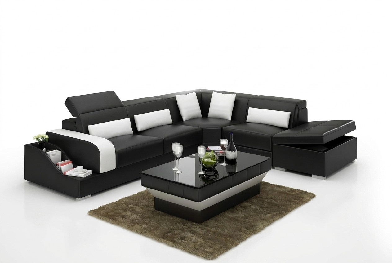 Design Moderne Eckcouch Ecksofa Wohnzimmer Lederpolster Couch Sofa