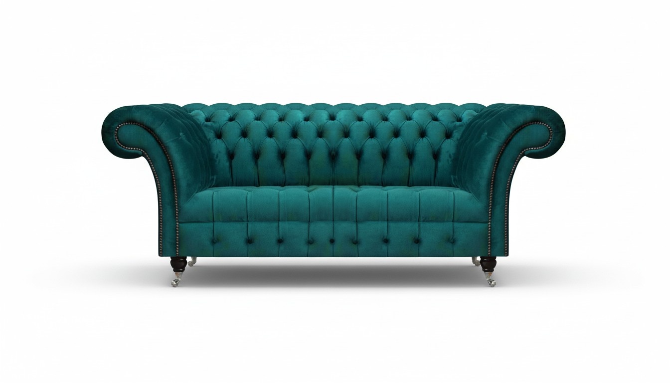Design Möbel Grün Sofa Couch Dreisitze Einrichtung Chesterfield Polstersofa