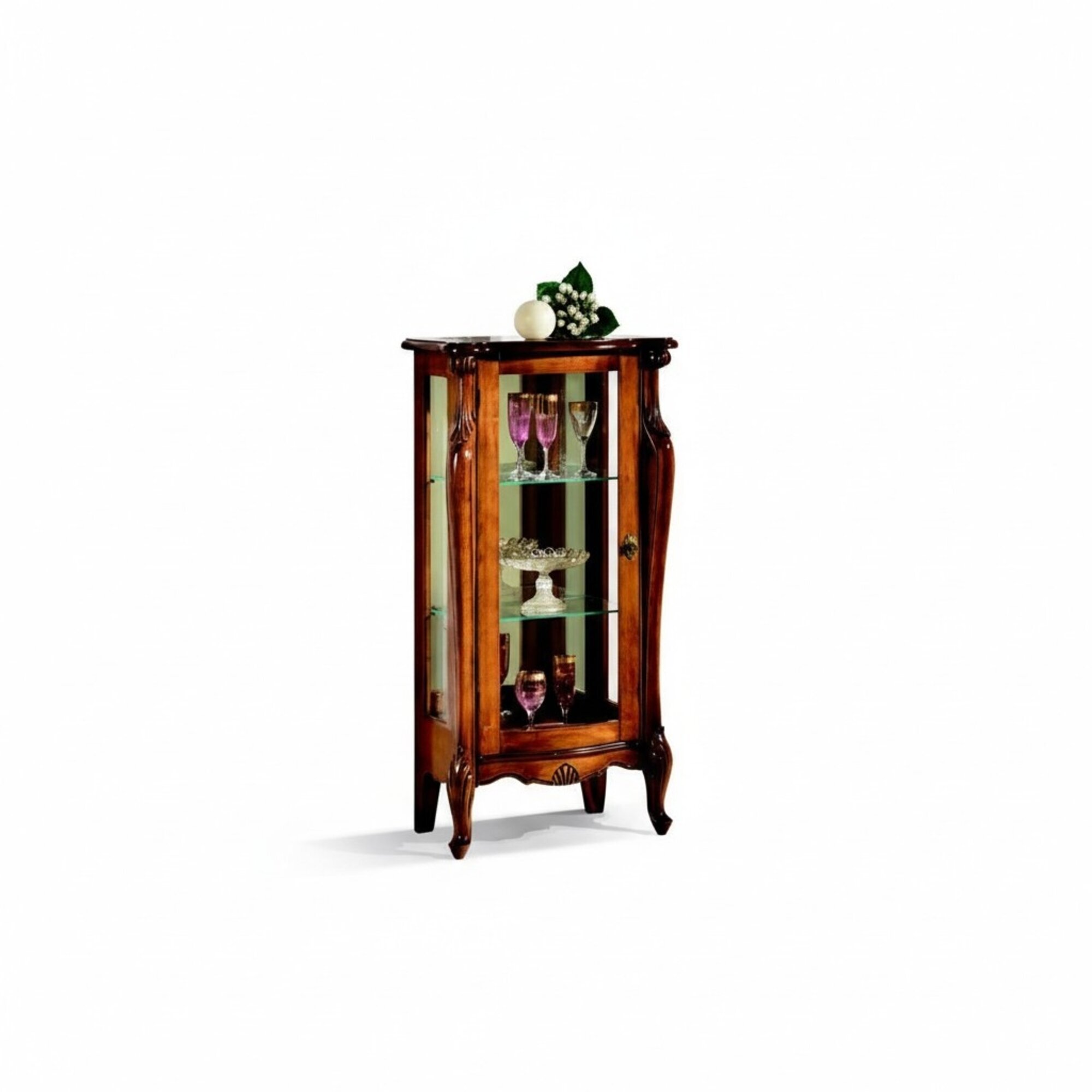 Design Luxus Möbel Holz Vitrine Stil Antik Baroco Schrank Italienische Möbel Neu