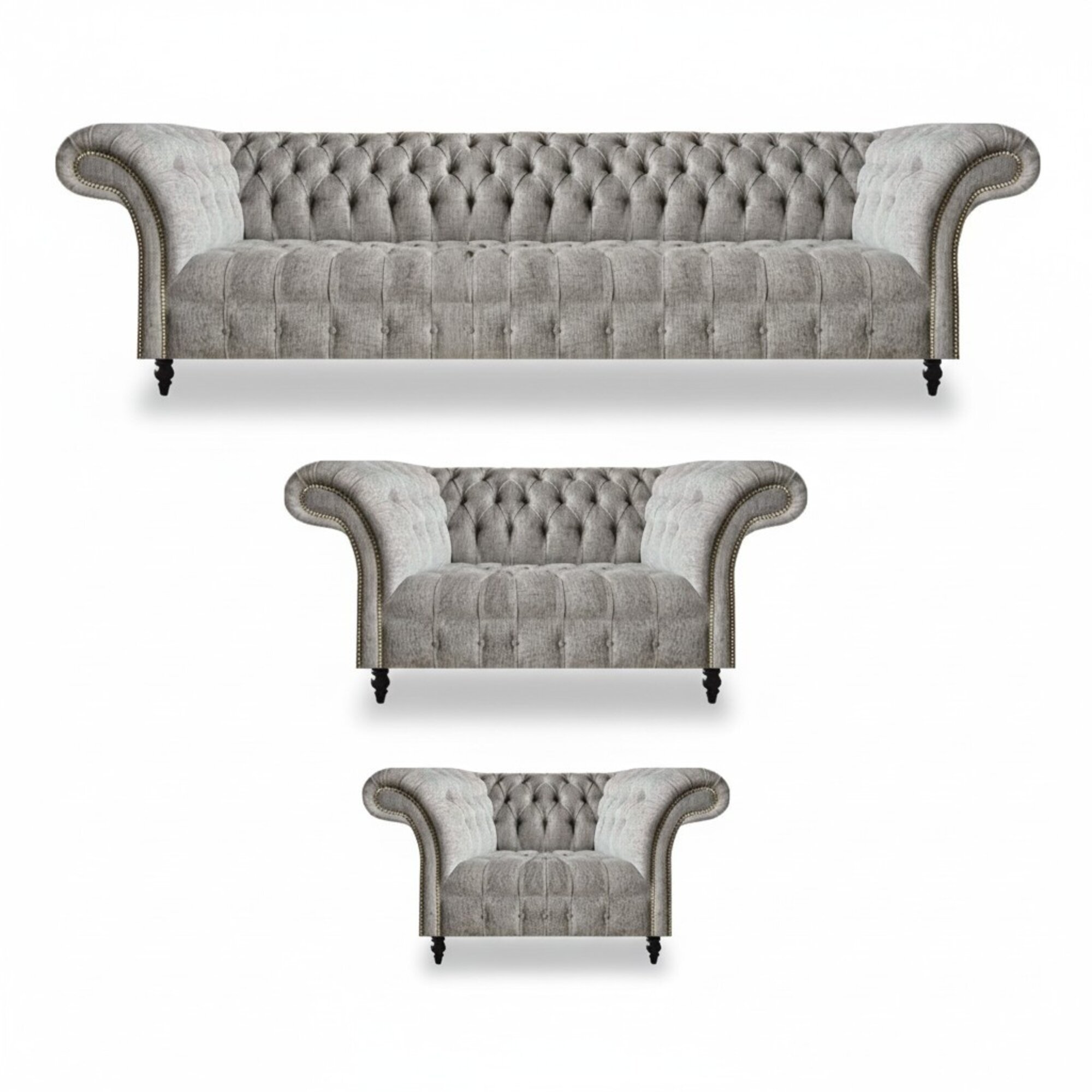 Design Möbel Set 3tlg Komplett Chesterfield Sofagarnitur Luxus Wohnzimmer