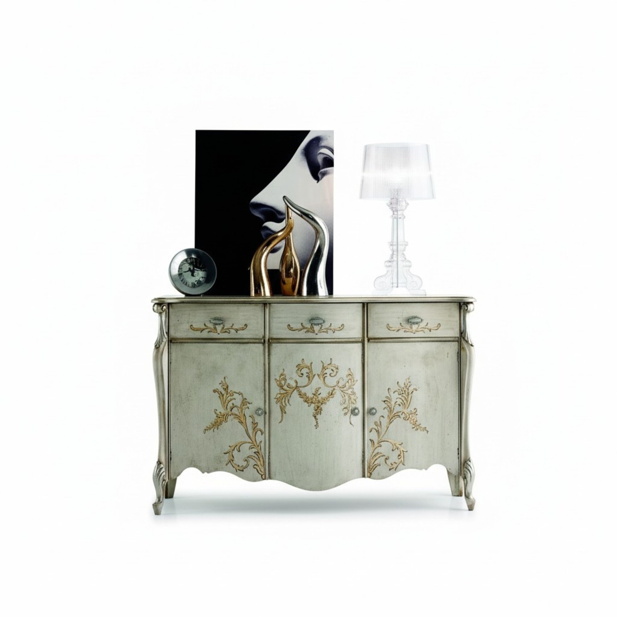 Design Möbel Stil Barock Kommode Anrichte Luxus Sideboard Holz Italien