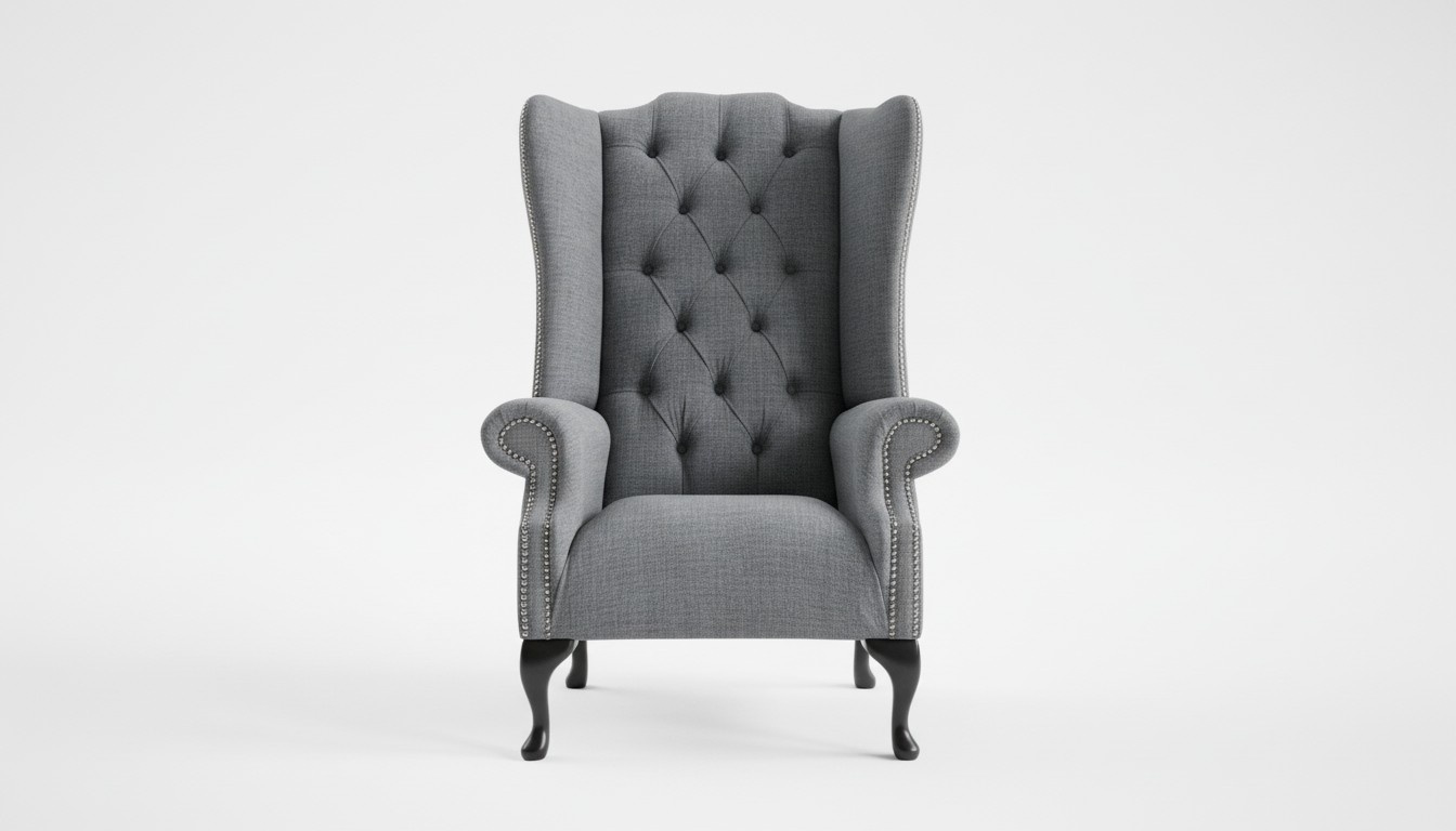 Design Ohrensessel Chesterfield Stoff Couch Sofa Polster Sofas Sessel