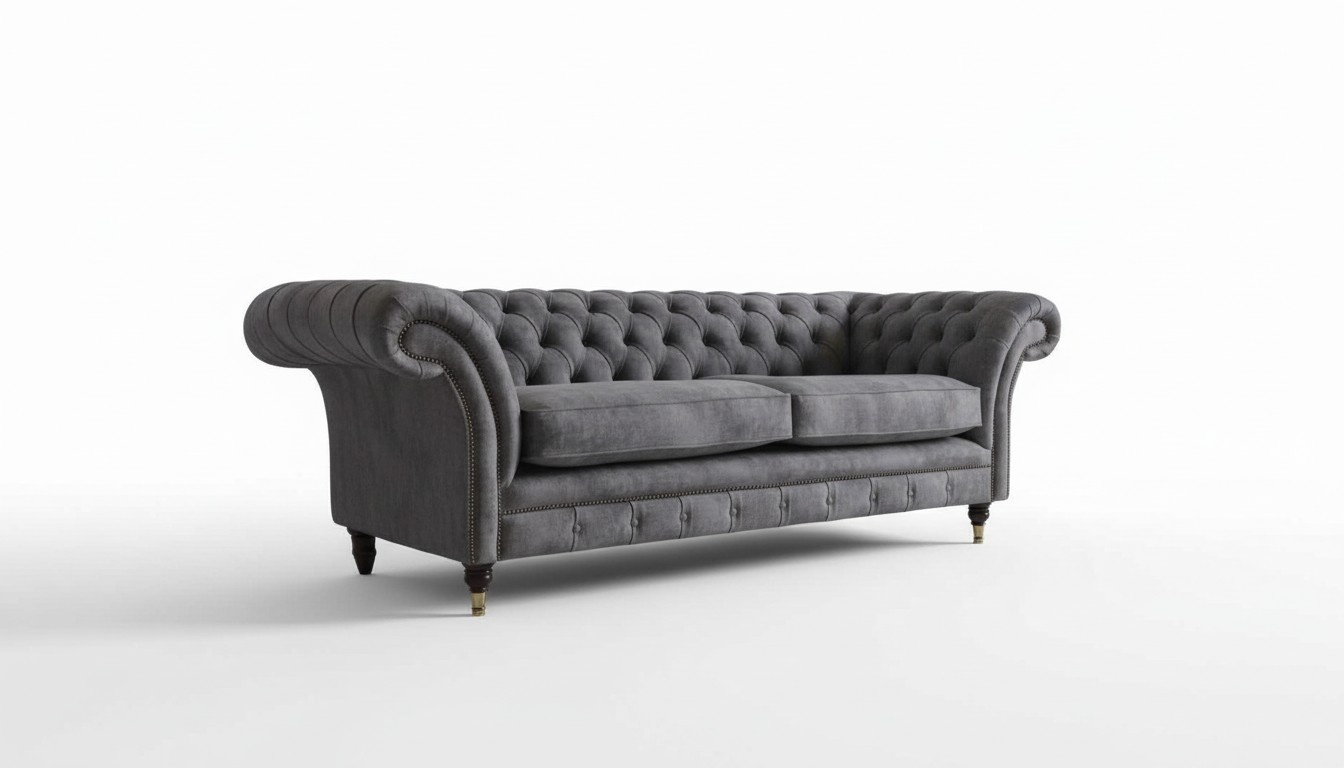 Design Polster Sofa 3 Sitzer Couch Luxus Klassische Textil Chesterfield