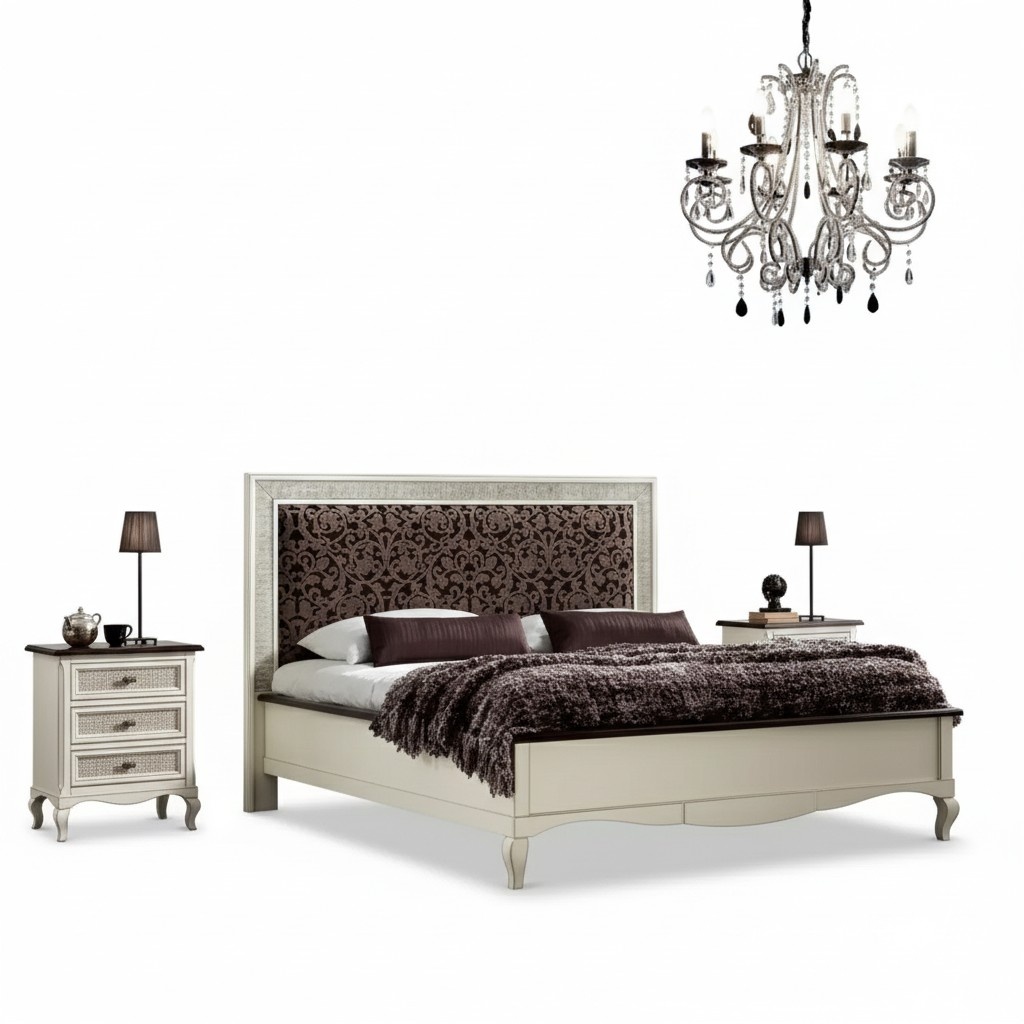 Design Schlafzimmer 3tlg. Bett 2x Nachttisch Luxus Betten Set Möbel Neu
