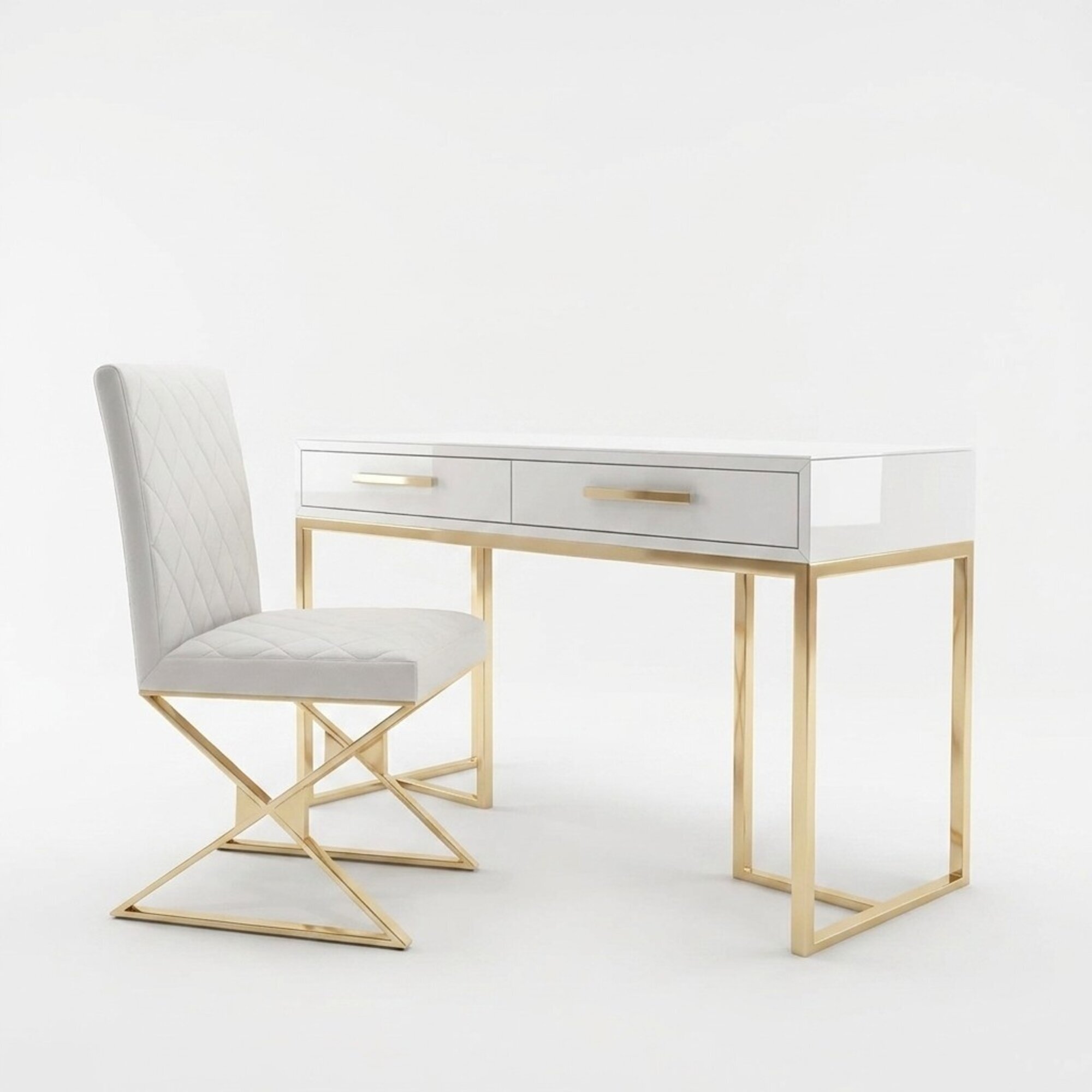 Design Sekretär Luxus Schreib Tisch Büro Möbel Edelstahl Hochglanz