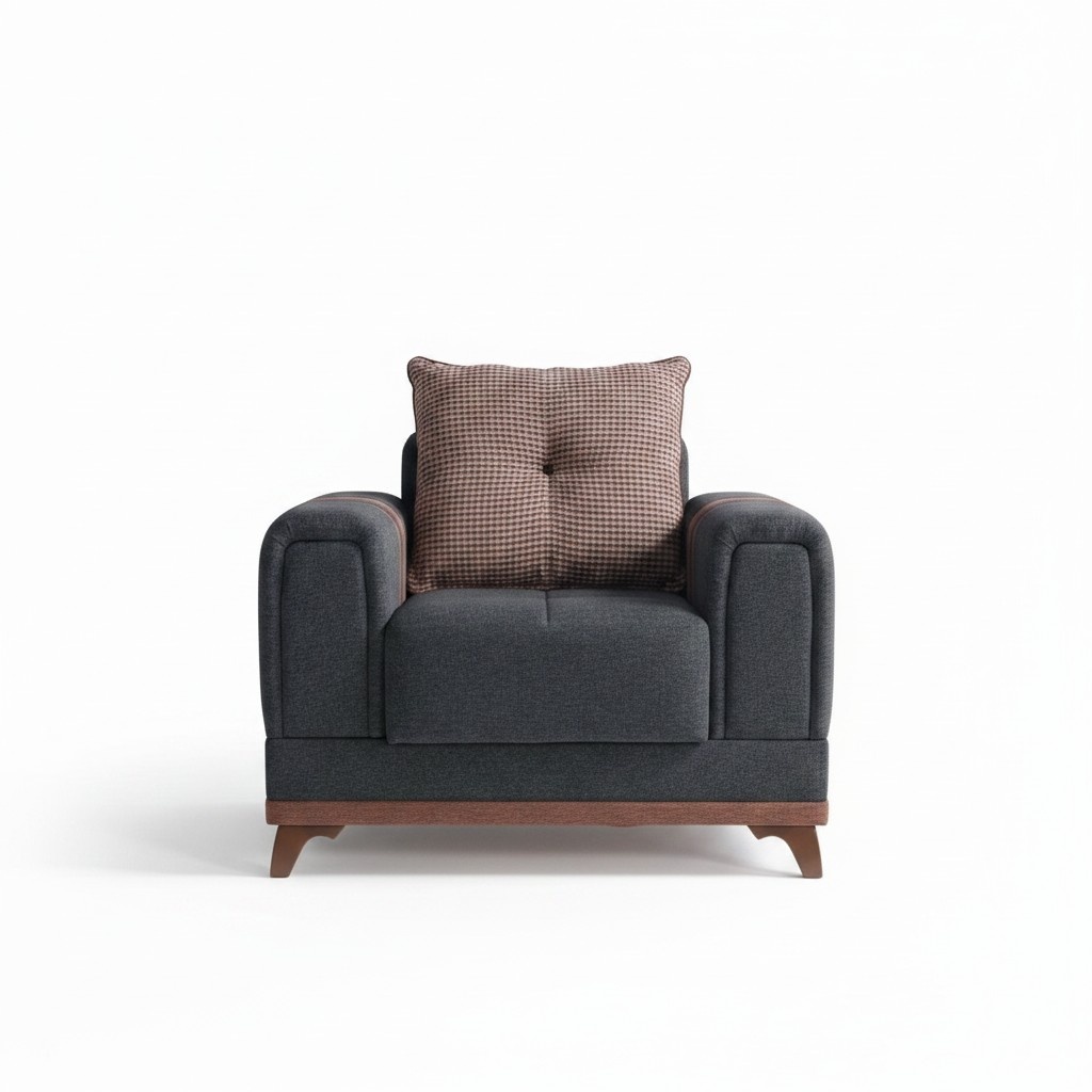 Design Sitzer Luxus Sessel Relax Textil mit Edelstahl Sessel Relaxsessel Modern