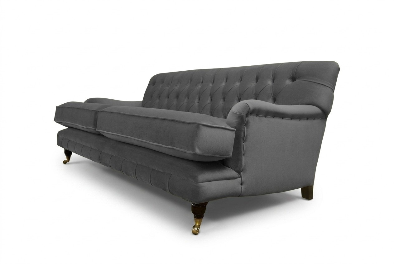 Graue Polster Sofas Design Luxus Couch Sofa 4 Sitzer Stoff Couchen Chesterfield