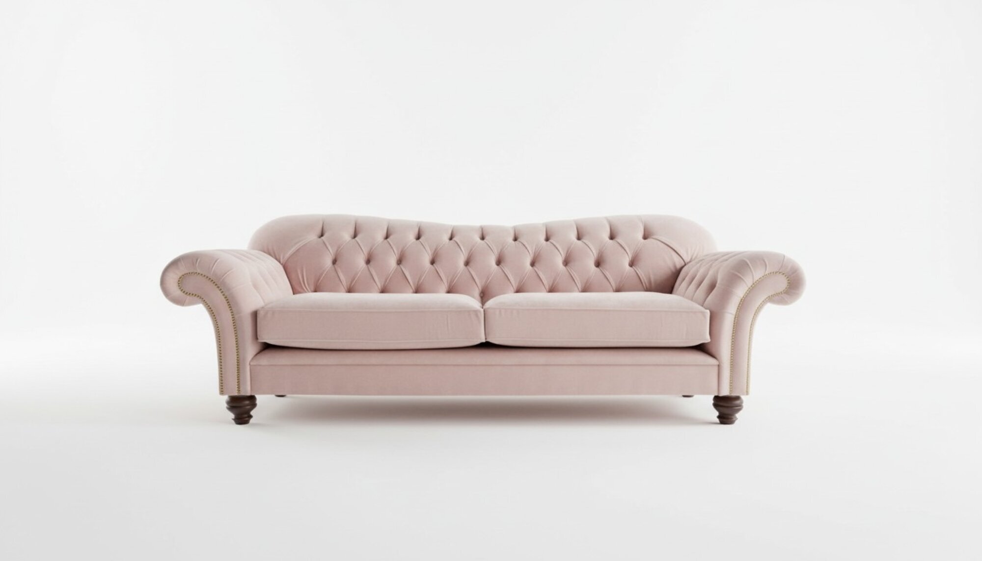 Design Sofa 3 Sitzer Couch Chesterfield Polster Sitz Garnitur Leder Textil Rosa