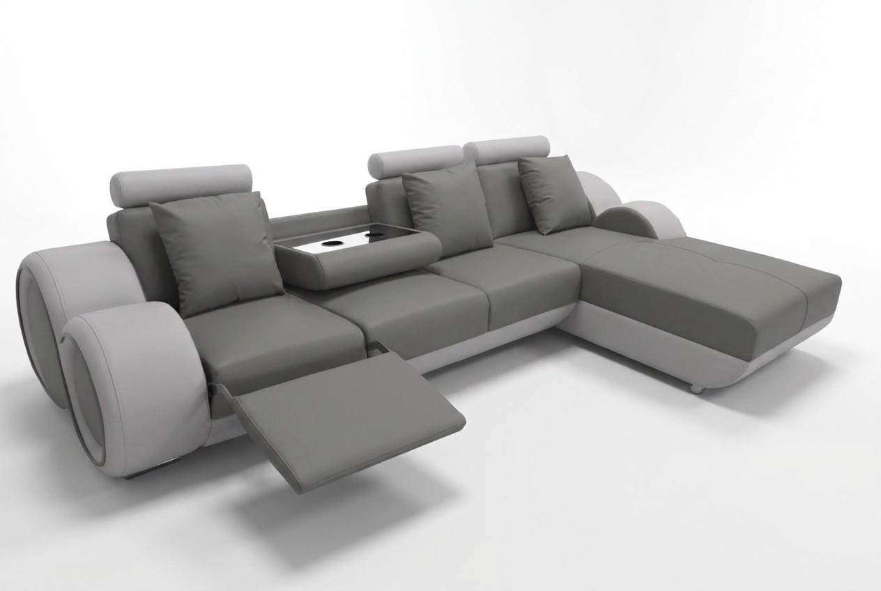 Design Sofa Couch Eck Leder Eck Garnitur Ecke Landschaft Polster L Form