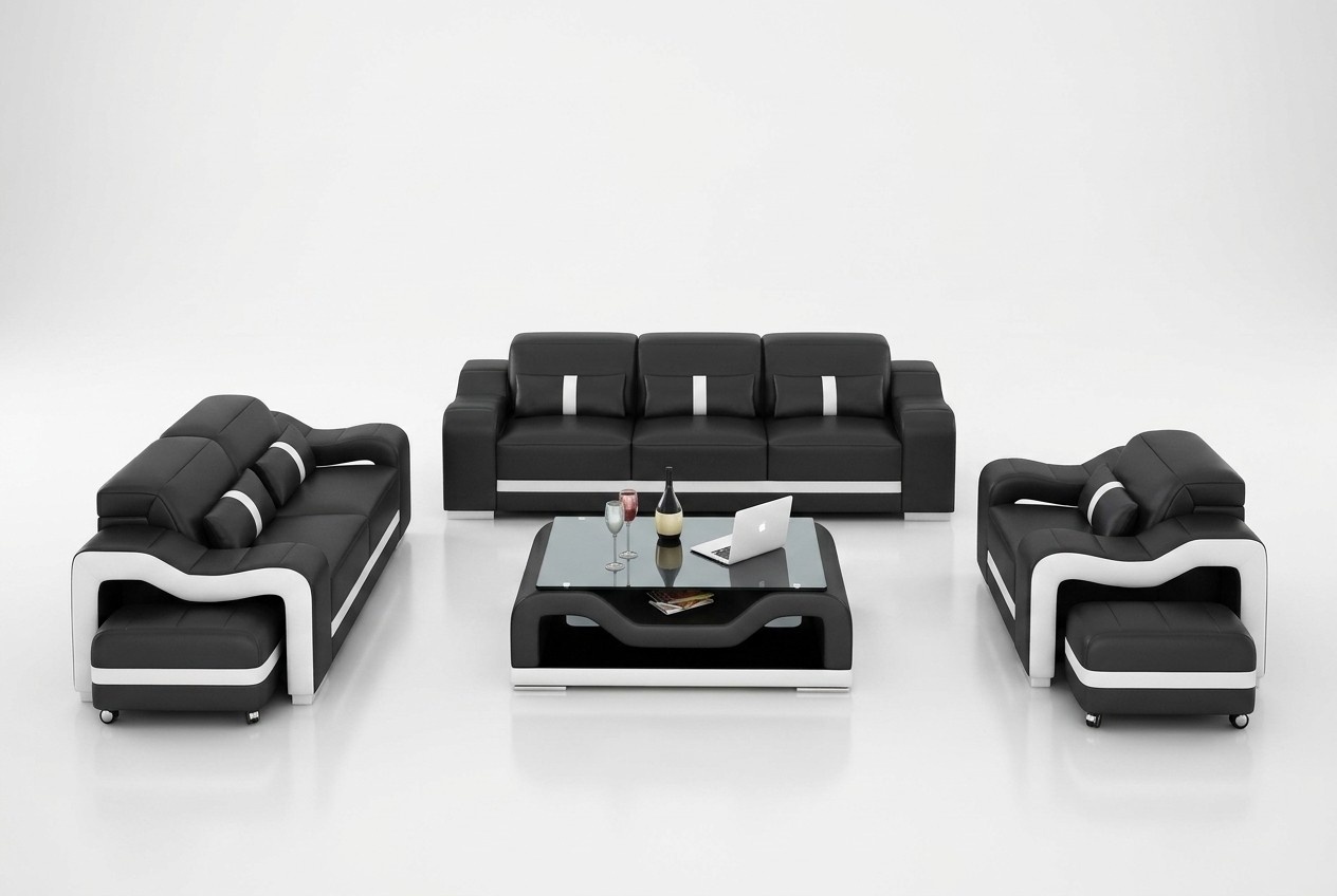 Design Sofagarnitur Couch Polster Sofas Leder Modern 3+2 Sitzer Komplett Set Neu
