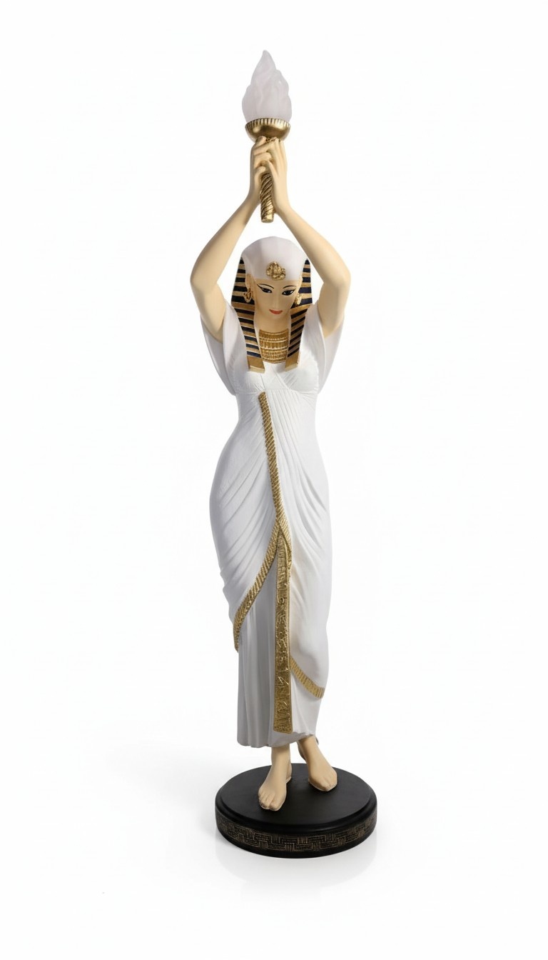 Design Stehleuchte Ägptische Frau Figur Steh Dekor Lampe Leuchten Steh