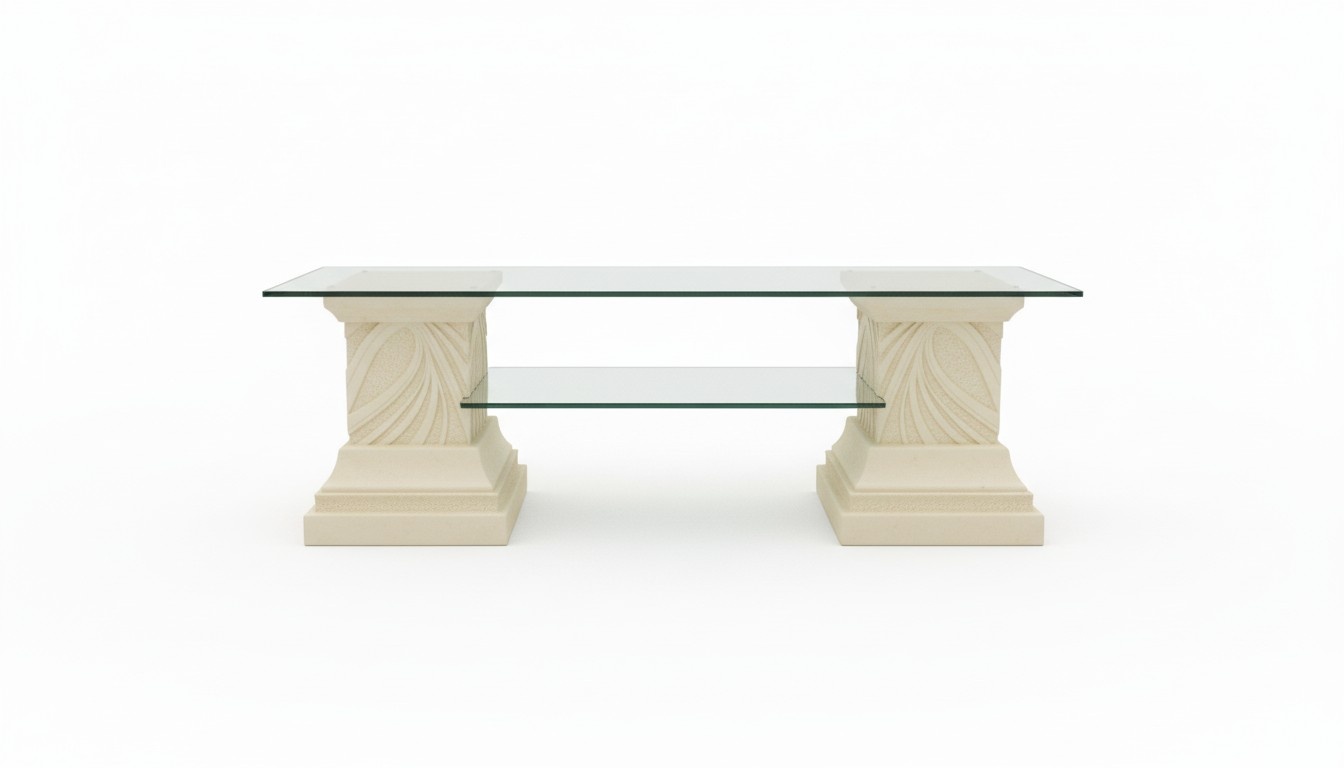Design Vitrine Regal Glas Säule Vitrinen Regale TV Schrank Wohnzimmer