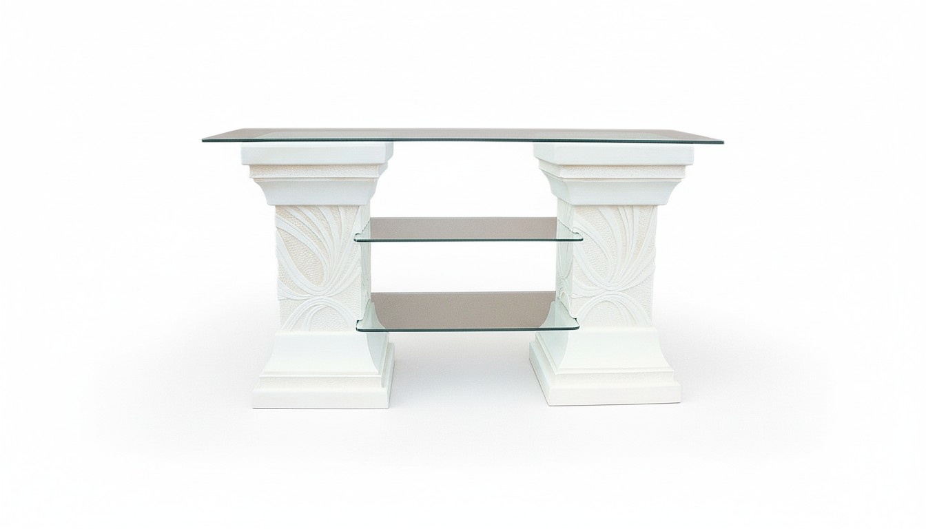Design Vitrine Regal Glas Säule Dekor Vitrinen Regale TV Schrank Wohnzimmer