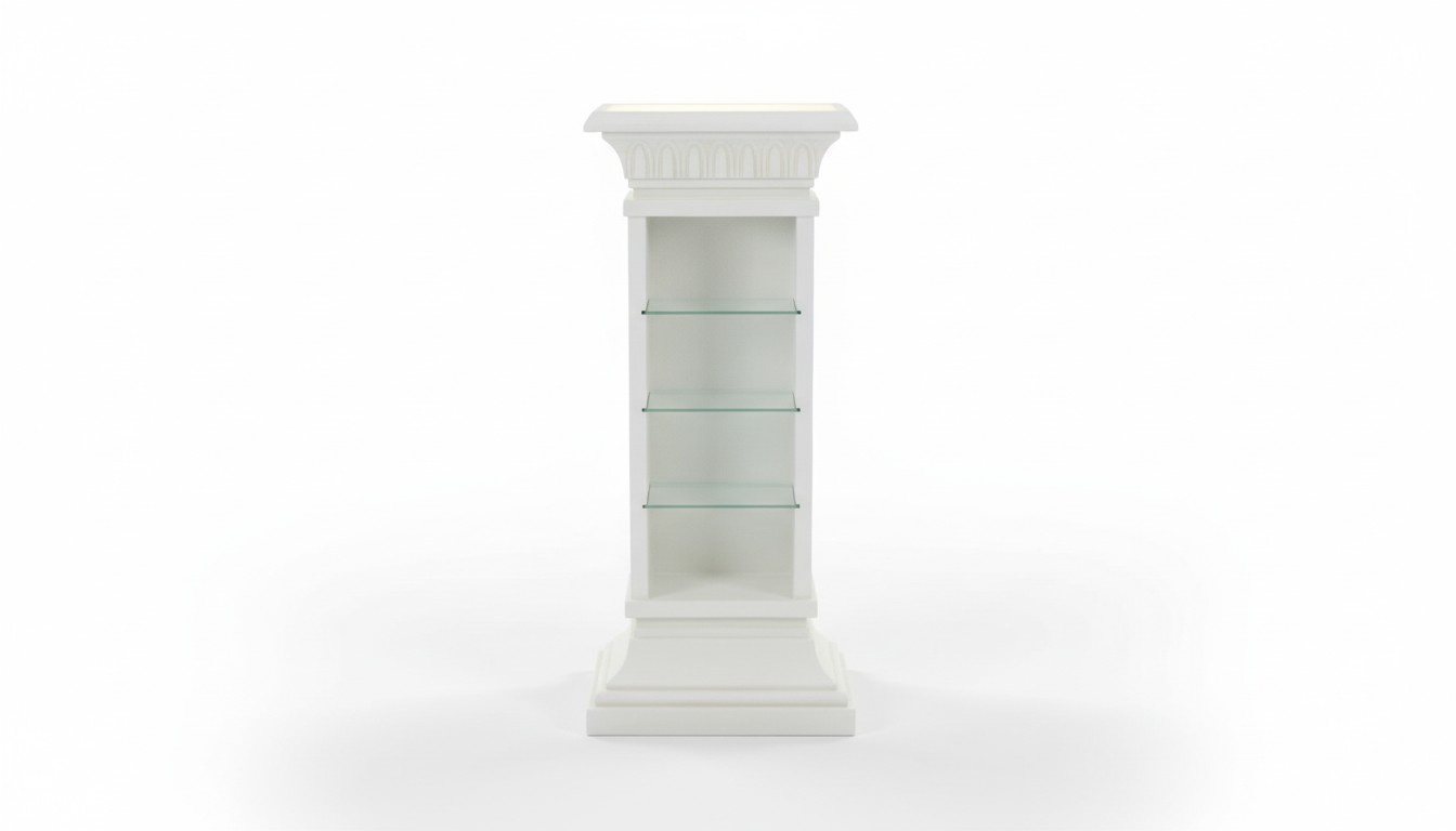 Design Vitrine Regal Glas Säule Vitrinen Regale Lampe Schrank