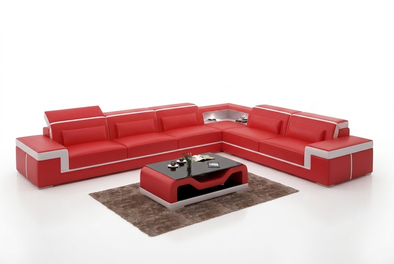 Design Wohnzimmer Ecksofa Möbel Eckcouch Lederpolster Couch Sofa