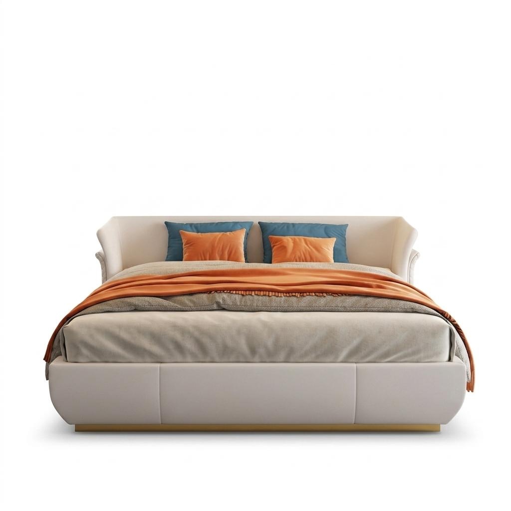 Designer Bett Doppel Betten Modernes Hotel Leder Doppelbett 180x200cm