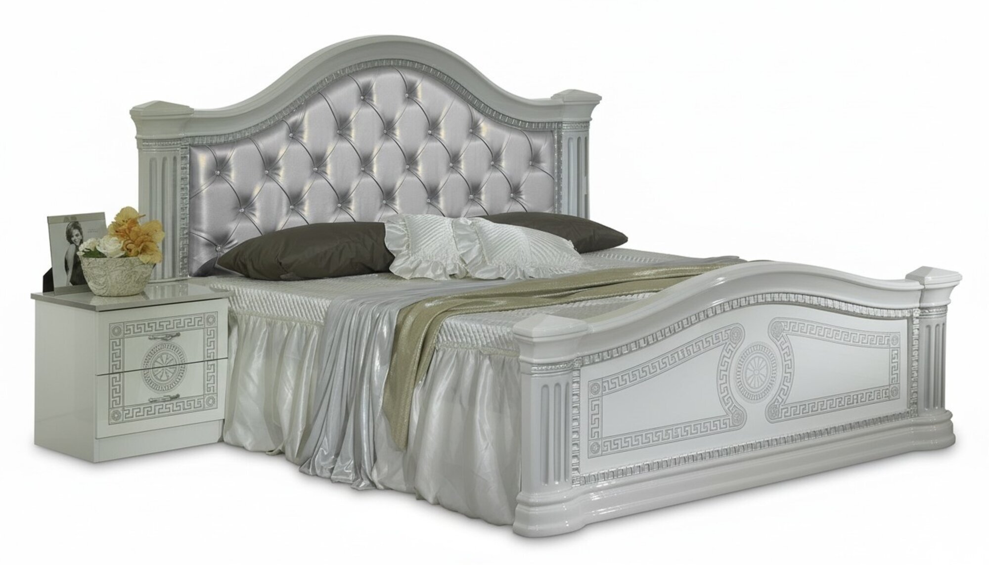 Designer Bett Schlafzimmer Betten Chesterfield Textil Leder Hotel Luxus